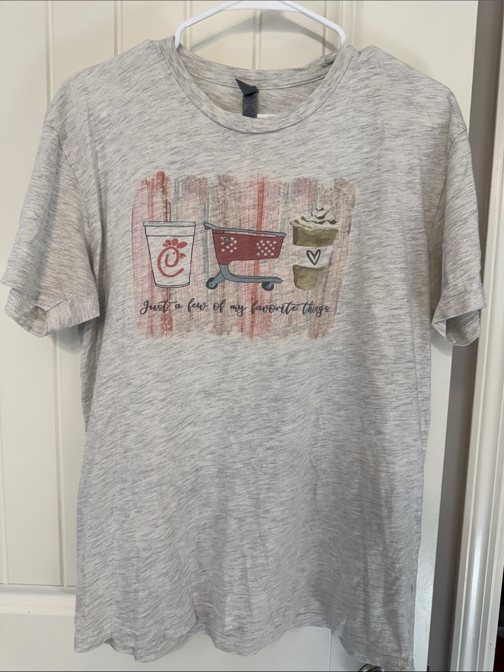 Next Level Apparel Light Heather Gray Tee chick-fil-A, target coffee